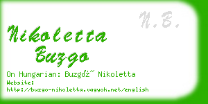 nikoletta buzgo business card